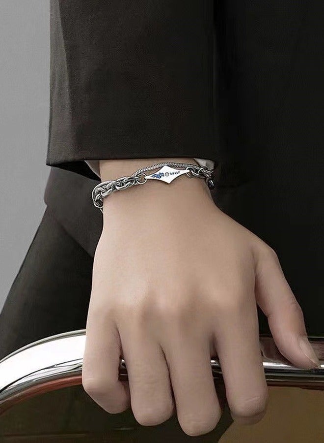 Titanium Steel Bracelet For Men, Double-layer Fashionable Bracelet Accessory - Image 5