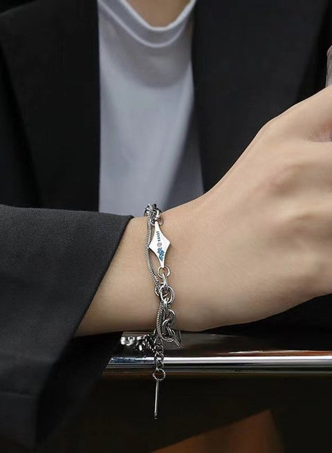 Titanium Steel Bracelet For Men, Double-layer Fashionable Bracelet Accessory