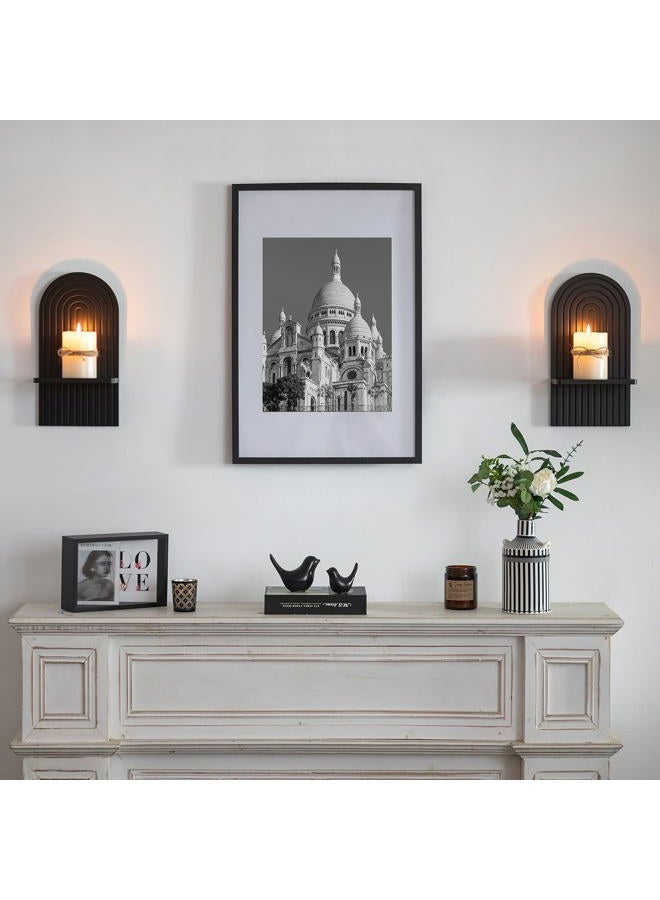 Walasis Black Boho Floating Shelves: Decorative Wall Shelves Display Plants Small Items Mid Century Modern MCM Wall Decor - Image 4