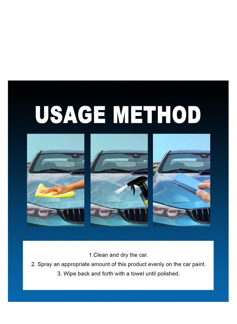 SOLARAE Car Coating Spray, Quick Effect Coating Agent, Car Wax Coating Spray, Quickly Coat Car Wax Polish Spray, Waterless Car Wash & Wax, Car Coating Agent Spray 120ml (2pc) - Image 3