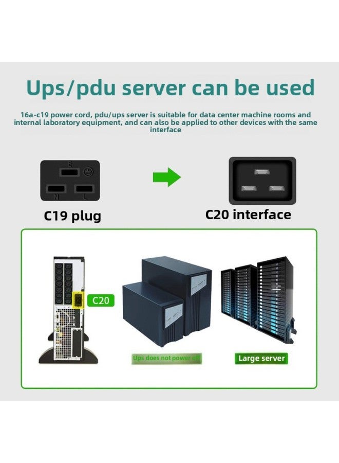 U.S. Standard U.S. Three Plug-in To C19 Server Power Cord 5-15p U.S. 1.5/2.5 Square High Power-Color:3x 2.5 Square 1.5 Meters - Image 4
