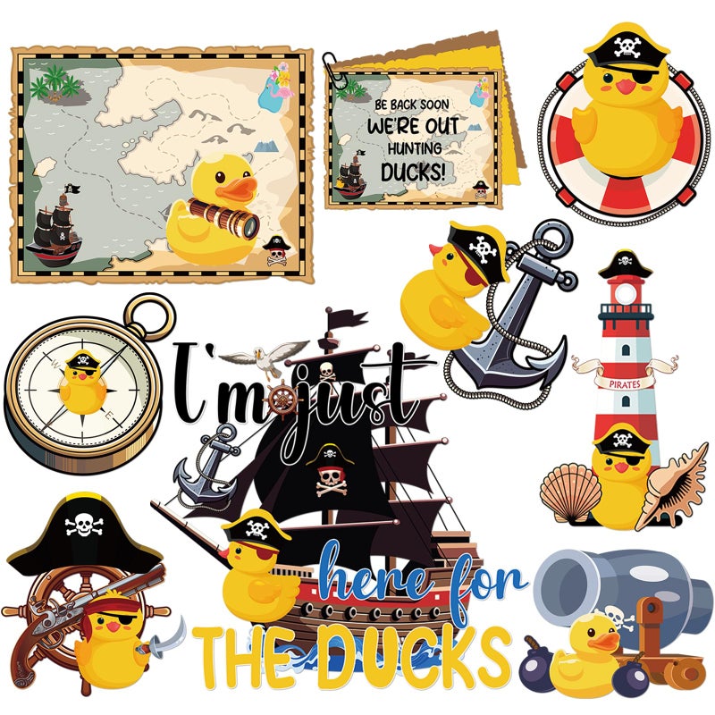 Dazoratix Pirate Duck Cruise Magnets - 9 Pcs Funny Ship Cabin Decorations Magnetic Stickers Personalized Anchor Stateroom Decals Carnival Birthday Party Decor Refrigerator Decorative Car Accessories - Image 1