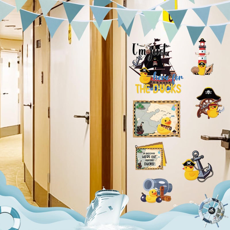 Dazoratix Pirate Duck Cruise Magnets - 9 Pcs Funny Ship Cabin Decorations Magnetic Stickers Personalized Anchor Stateroom Decals Carnival Birthday Party Decor Refrigerator Decorative Car Accessories - Image 5