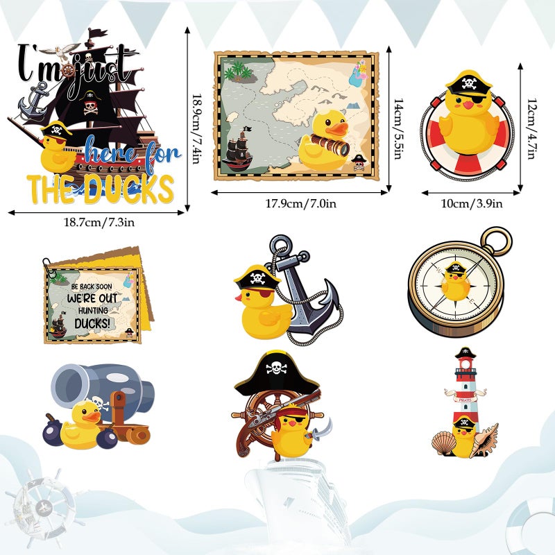 Dazoratix Pirate Duck Cruise Magnets - 9 Pcs Funny Ship Cabin Decorations Magnetic Stickers Personalized Anchor Stateroom Decals Carnival Birthday Party Decor Refrigerator Decorative Car Accessories - Image 2