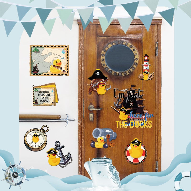 Dazoratix Pirate Duck Cruise Magnets - 9 Pcs Funny Ship Cabin Decorations Magnetic Stickers Personalized Anchor Stateroom Decals Carnival Birthday Party Decor Refrigerator Decorative Car Accessories - Image 3
