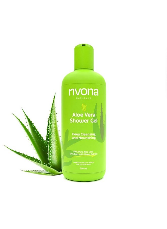 RIVONA NATURALS - Aloe Vera Shower Gel With Neem And Vitamin E Moisturzing And Refreshing Body Wash For Men & Women For Dry Skin250 Ml - Image 1
