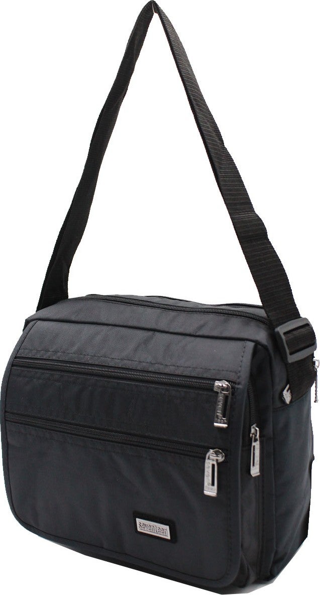 SEVENTEEN 2246 Multi-eyed Men's Hand and Shoulder Strap Bag Black  - Image 1