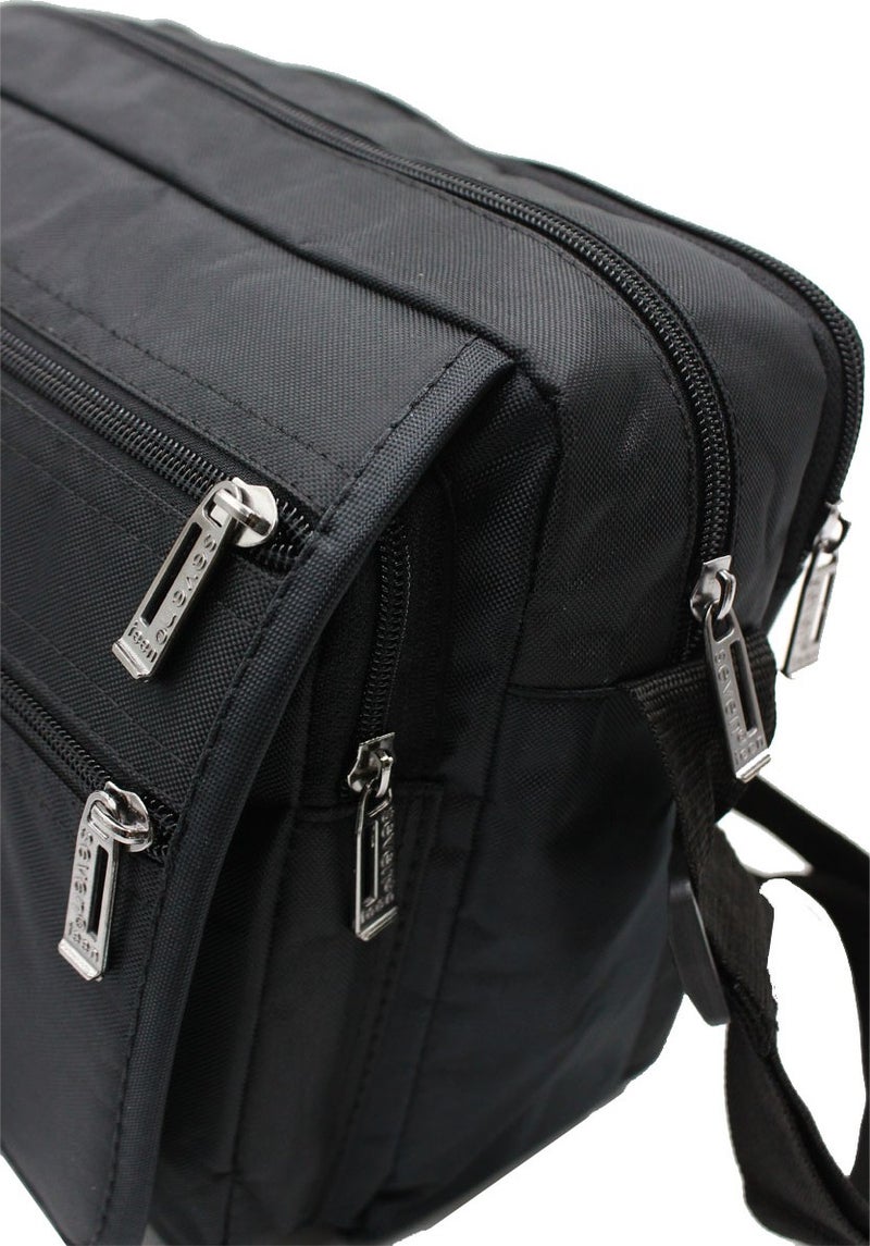 SEVENTEEN 2246 Multi-eyed Men's Hand and Shoulder Strap Bag Black  - Image 5