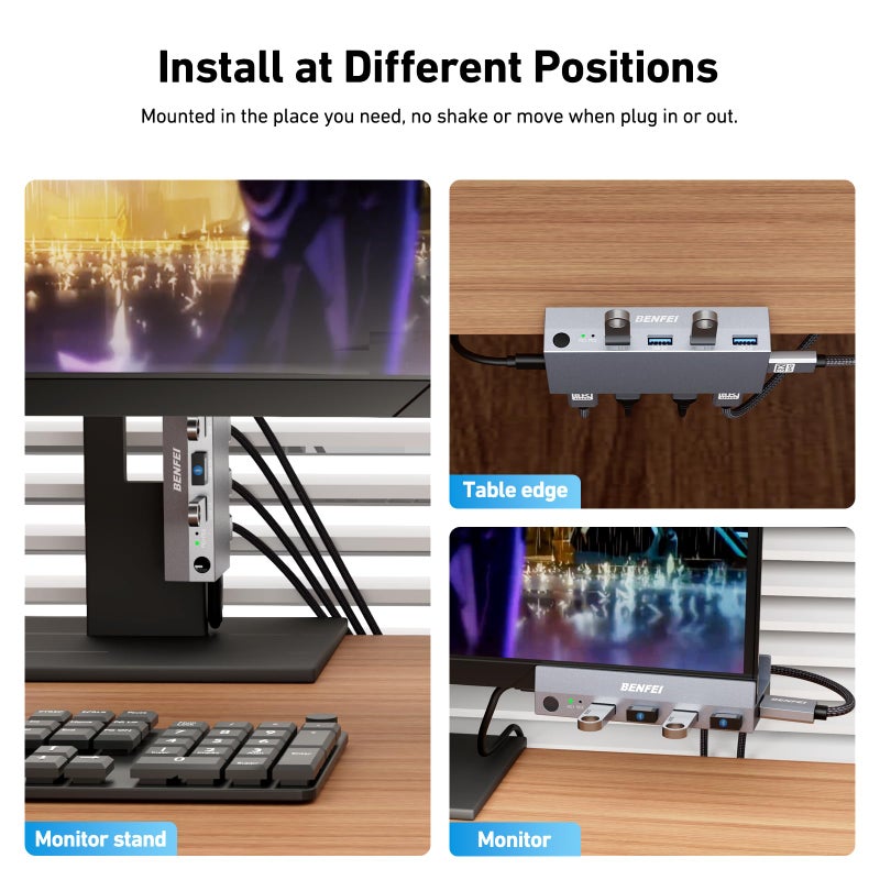 BENFEI USB 3.0 HDMI KVM Switch(8K@60Hz) with 4 USB 3.0 Ports for 2 Computers Sharging Monitor Keyboard Mouse - Image 4