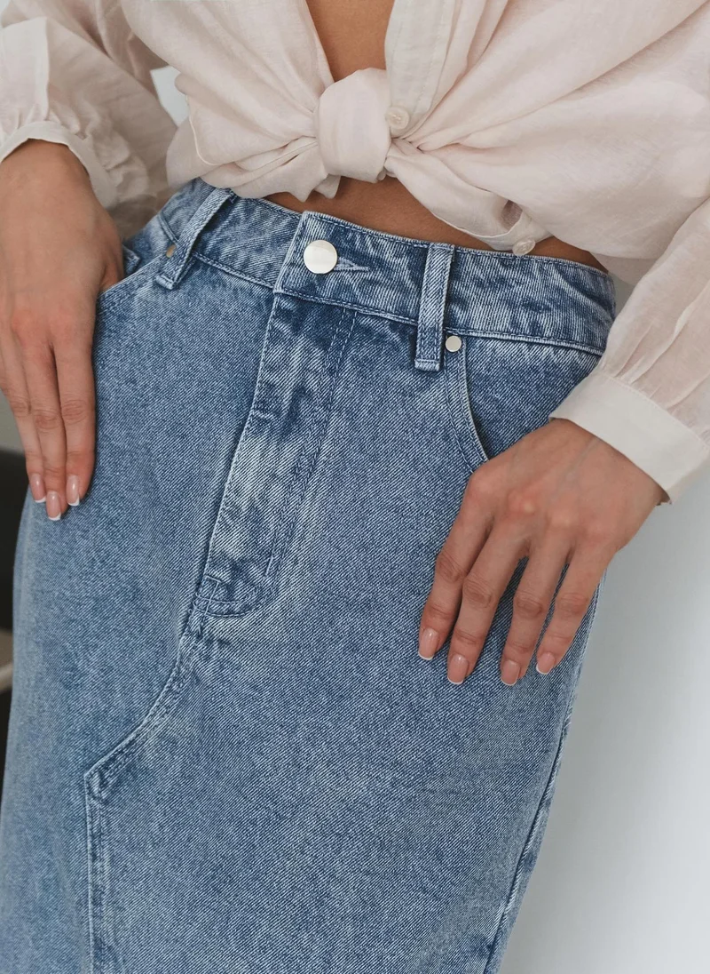 Lichi Denim maxi skirt