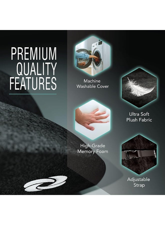 Samsonite SAMSONITE Back Support Lumbar Pillow for Office Chair or Car Seat [HIGH GRADE - MEMORY FOAM] Boost your Back Comfort Zone Versatile Use Supportive Cushion with Soft Plush Cover  - Image 3