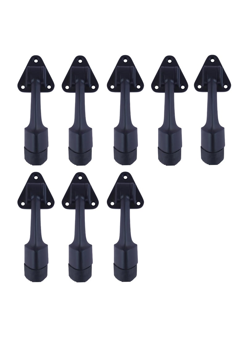 MALAIKAH Malaikah Triangle Stopper Black Gate for Gate with Rubber Grip 5Inch for Wooden Door Door Mounted Pack of 8  - Image 1