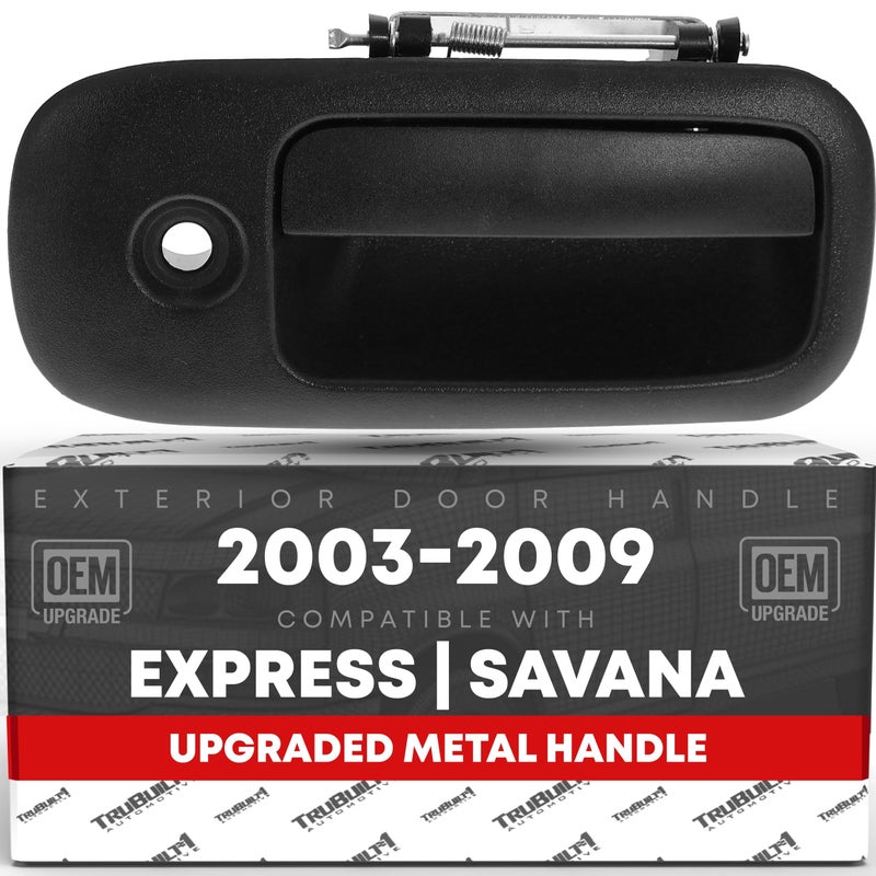 T1A Exterior Rear Passenger Hinged Door Handle Upgraded Metal Compatible with 20032009 Chevrolet Express 0309 GMC Savana 1500 2500 3500 Textured Black OEM 25866285MT 10359098 25866285 80279 - Image 2