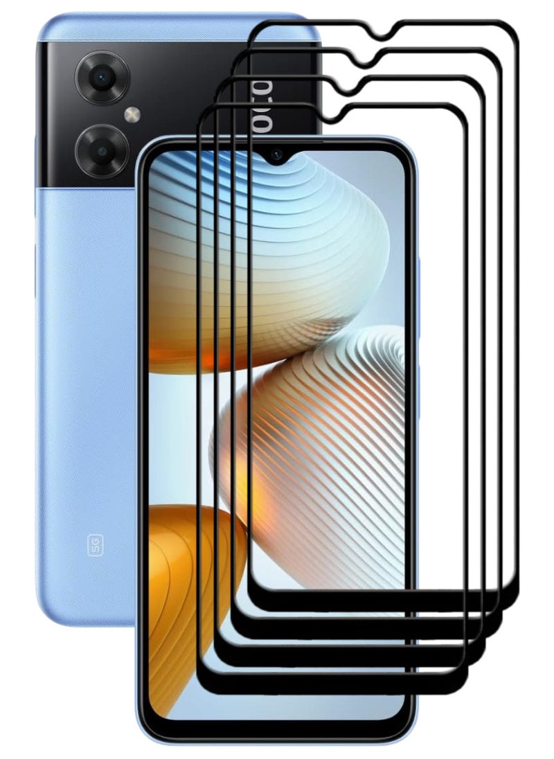 ACLIX 4 Pieces Antistatic ESD Dustproof Premium Quality High Definition Tempered Glass Screen Protector Designed For Xiaomi Poco M4 5G - Image 1