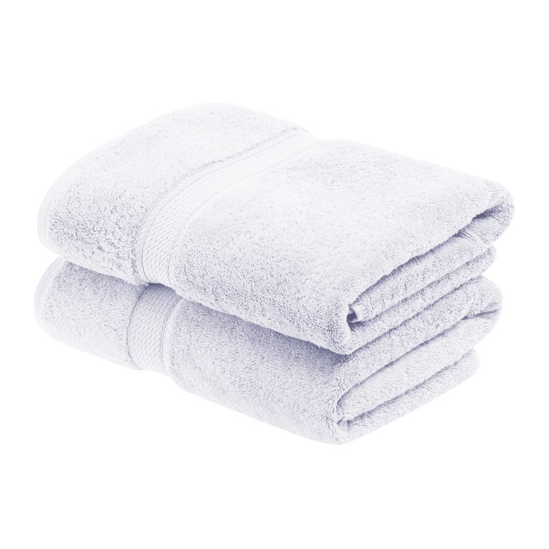 Superior Egyptian Cotton Pile Bath Towel Set of 2 Ultra Soft Luxury Towels Thick Plush Essentials Absorbent Heavyweight Guest Bath Hotel Spa Home Bathroom Shower Basics White