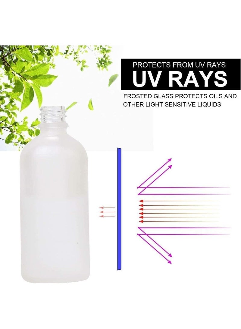 2 Pcs 100ml Frosted Glass Spray Bottles, Refillable Mist Sprayer with Cap, Leak Proof Portable Travel Bottles for Perfume, Essential Oils, Toner, Hair Spray, Silver - Image 3
