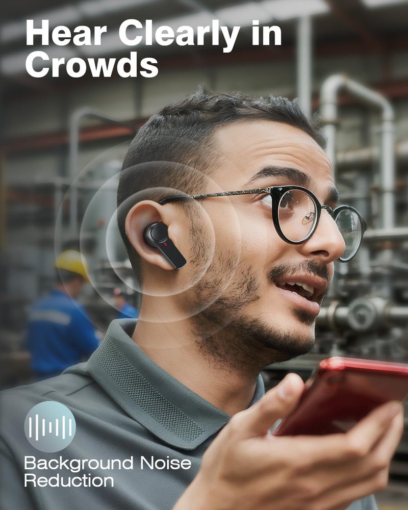 Qozybuds Bluetooth 5.4 Jobsite Earbuds, True Wireless Earplugs, 29dB SNR Hearing Protection, 70hours Playtime for Work - Image 4
