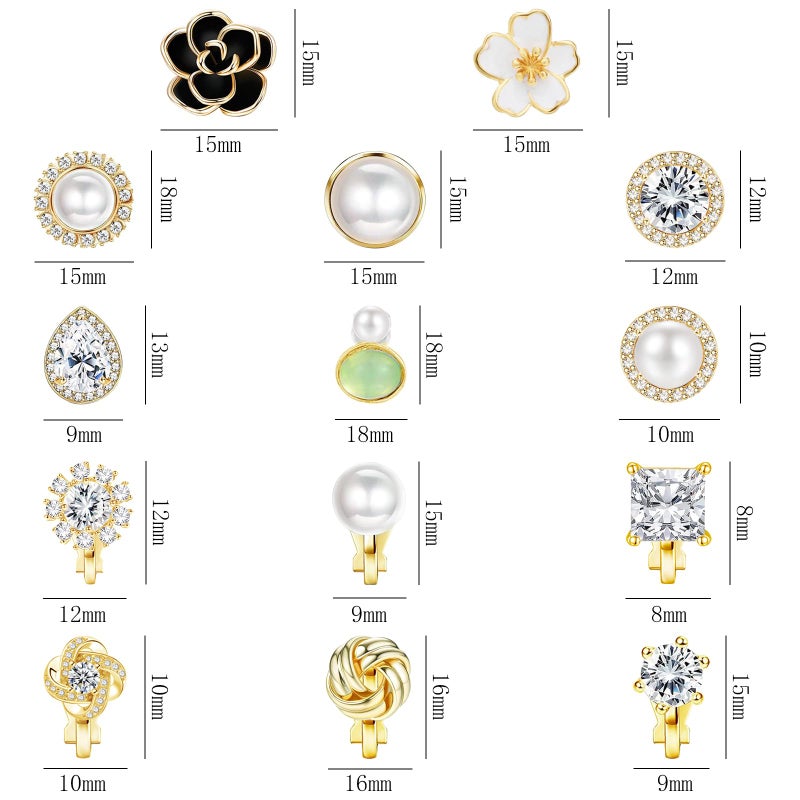 NEWITIN 16 Pairs Clip On Earrings for Women Cute Earring Charming Fashion Dangle Drop Earring Non Piercing Clip on Dangle Earrings for Women - Image 2