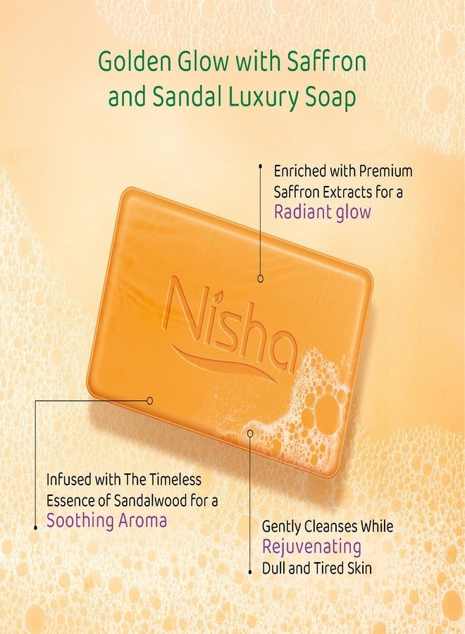 نيشا صابون نيشا الفاخر بالزعفران لبشرة ناعمة وجميلة، عبوة صابون استحمام مكونة من 5 قطع (100 غرام) - Image 5