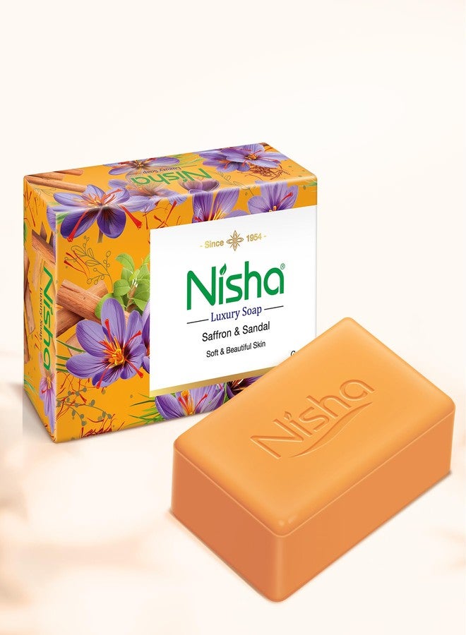 نيشا صابون نيشا الفاخر بالزعفران لبشرة ناعمة وجميلة، عبوة صابون استحمام مكونة من 5 قطع (100 غرام) - Image 2