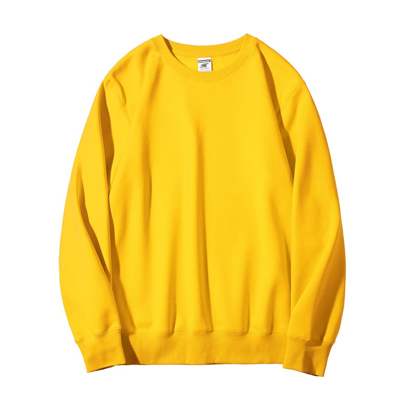 Mens Autumn AG600 g Super Soft Velvet Crewneck Mens Wear High-end Casual Heavy Trendy Brand Printed Men Turmeric 