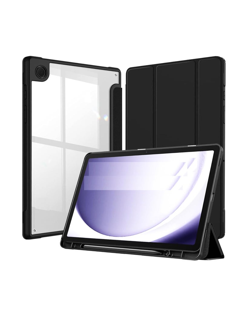 EVO Cover for Samsung Galaxy Tab A9  Cover Case 8.7 inch, Hybrid Shell Cover Case Tablet Coverwith Transparent Back - BLACK 
