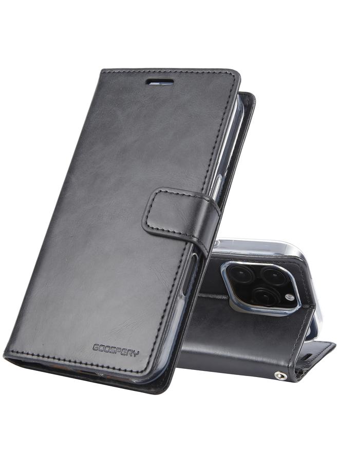 GOOSPERY Case For iPhone 16 Pro Max BLUE MOON Crazy Horse Texture Leather Phone Case - Image 1