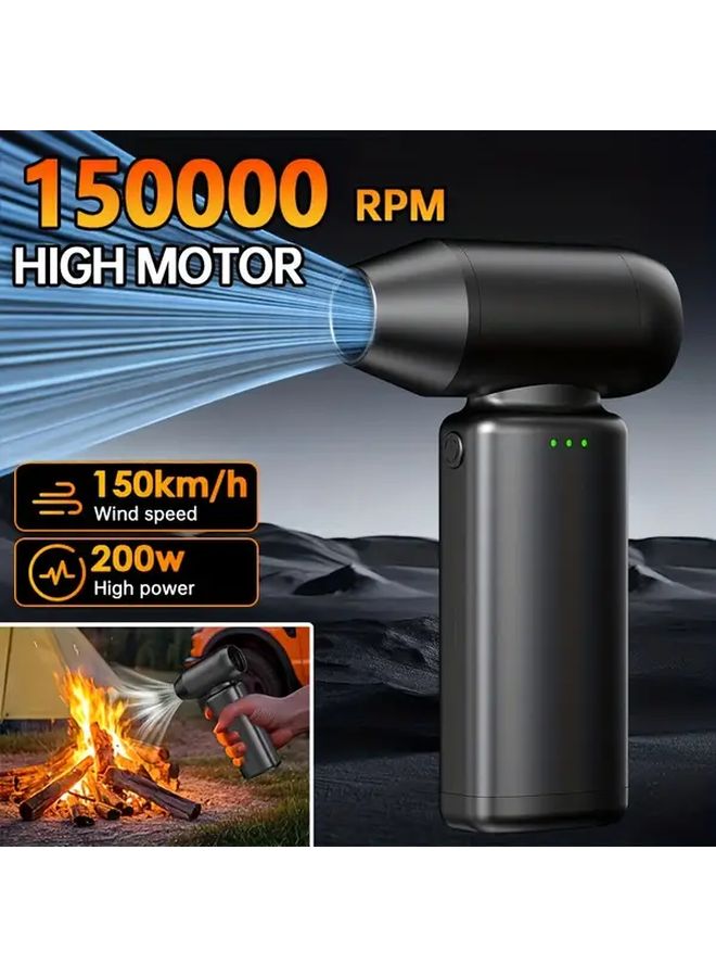 مروحة دوارة محمولة متعددة الوظائف - منظف غبار قوي محمول - شحن عبر USB - 4 سرعات - Image 2