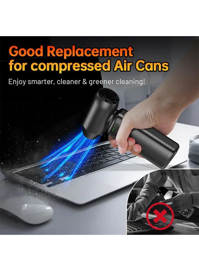 مروحة دوارة محمولة متعددة الوظائف - منظف غبار قوي محمول - شحن عبر USB - 4 سرعات - Image 5