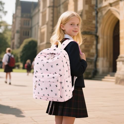 LEDAOU Backpack for Girls Kids School Bookbag Lightweight Teen Backpack Set Daypack with Lunch Bag and Pencil Case - Image 3