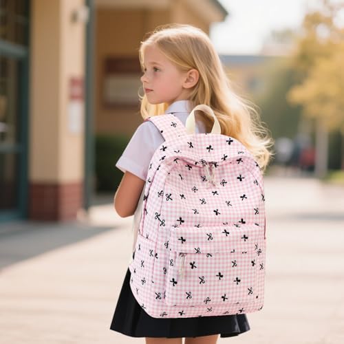 LEDAOU Backpack for Girls Kids School Bookbag Lightweight Teen Backpack Set Daypack with Lunch Bag and Pencil Case - Image 4