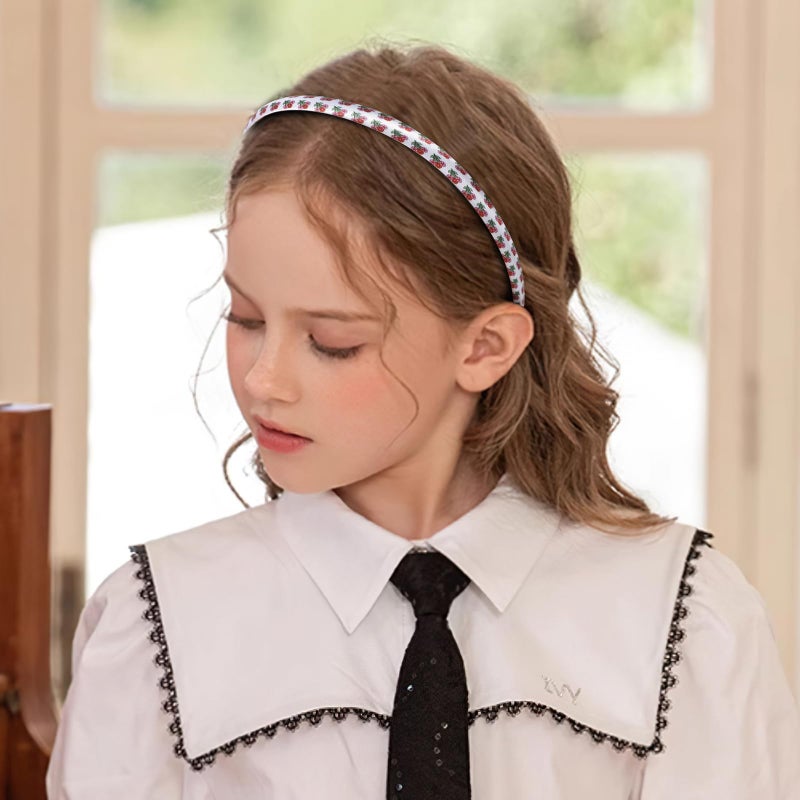 Fishdown Headbands for Girls 9Pcs Thin Head Bands for Children Skinny Hairbands Heart Headband Toddler Floral Fabric for Kids Party Favors - Image 5