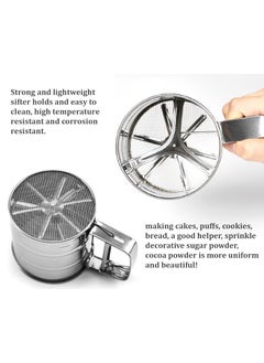 HOMEDRIP Baking Stainless Steel Shaker Sieve Cup Manual Flour Sifter with Measuring Scale Mark for Flour Icing Sugar  - Image 4
