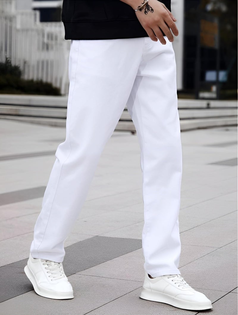 Ben Martin Men's Slim Fit Stretchable 32 Size White Cotton Denim Mid Rise Jeans Pant for Men, JJ3-23 - Image 3