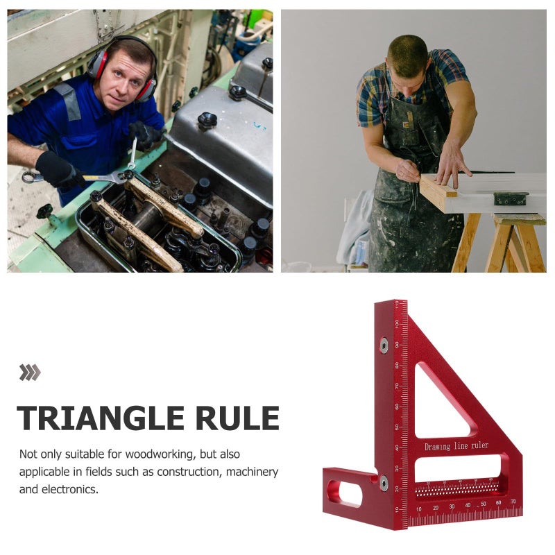Multi Angle Woodworking Ruler 45 90 Degree Square Aluminum Alloy Carpenter Measuring Tool - Image 4