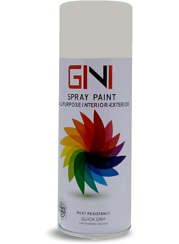 GINI All-Purpose Spray Paint - 450 ML - White - Fast Quick Dry Paint, All Weather Rust-Resistant Interior & Exterior Acrylic Paint (Pack of 1) - Image 1