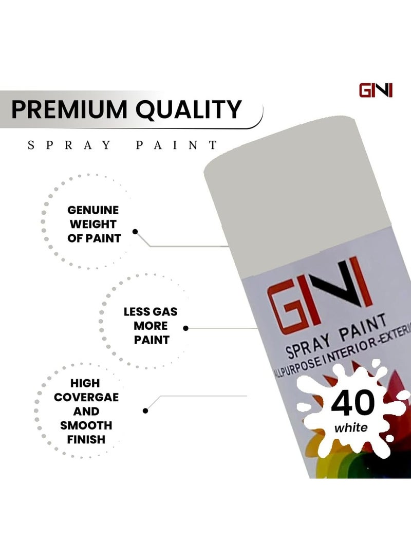 GINI All-Purpose Spray Paint - 450 ML - White - Fast Quick Dry Paint, All Weather Rust-Resistant Interior & Exterior Acrylic Paint (Pack of 1) - Image 3