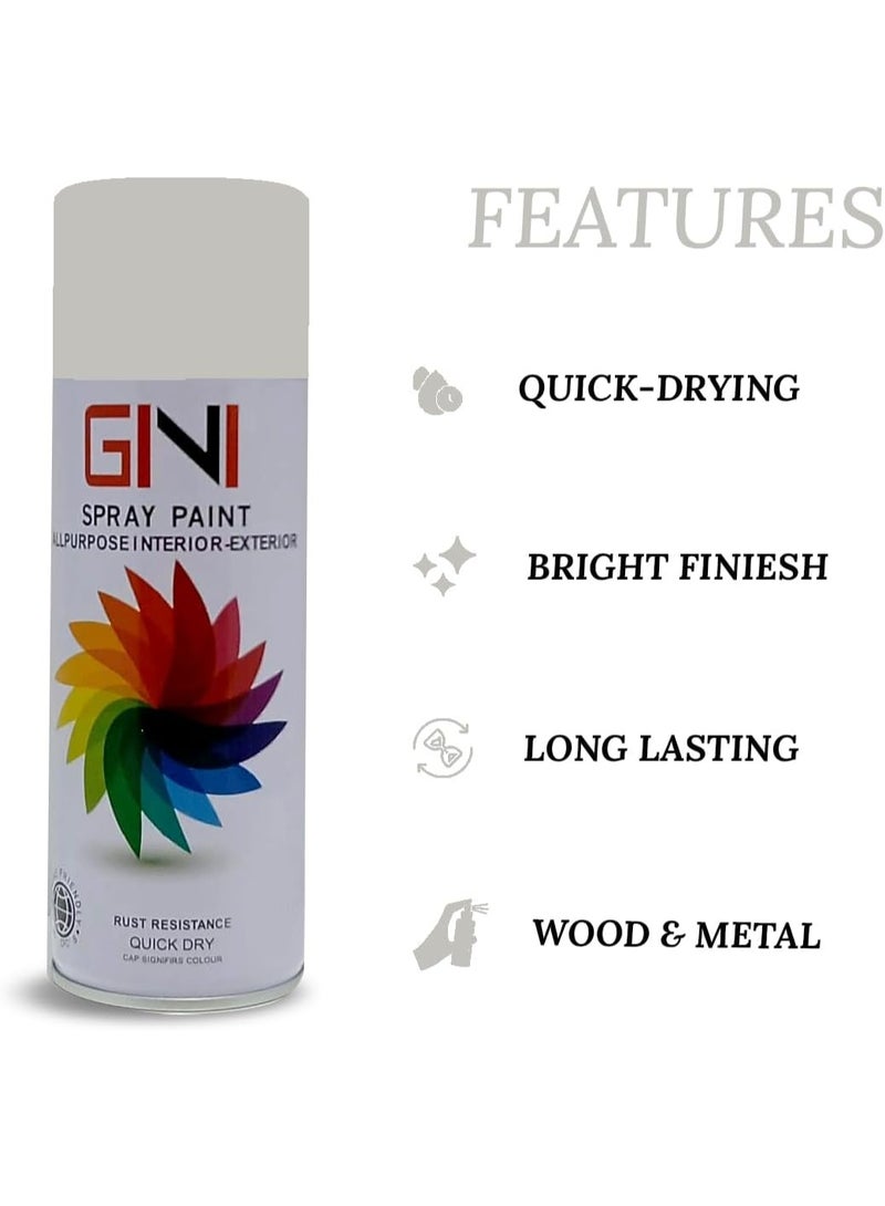 GINI All-Purpose Spray Paint - 450 ML - White - Fast Quick Dry Paint, All Weather Rust-Resistant Interior & Exterior Acrylic Paint (Pack of 1) - Image 4