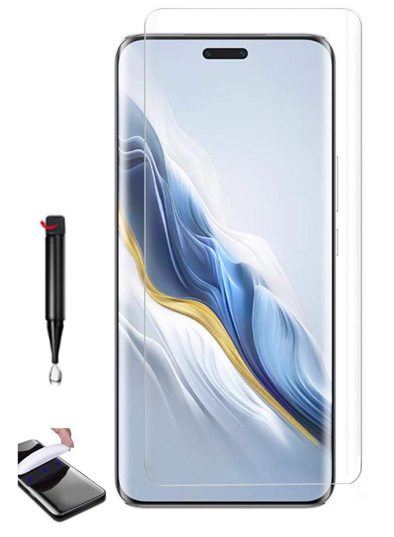 For Honor Magic 6 Pro - UV Advanced Premium Tempered Glass Screen Protector Guard , Full Adhesive UV Curved Case Friendly HD Clarity With Installation Kit - Image 1