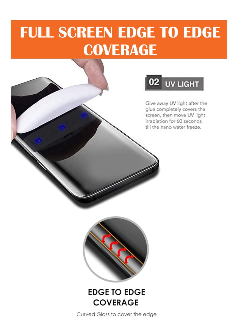 For Honor Magic 6 Pro - UV Advanced Premium Tempered Glass Screen Protector Guard , Full Adhesive UV Curved Case Friendly HD Clarity With Installation Kit - Image 4