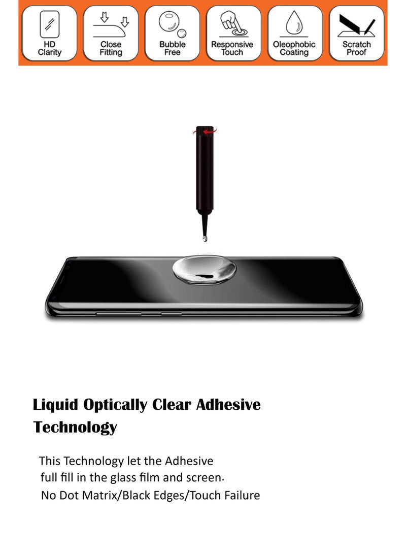 For Honor Magic 6 Pro - UV Advanced Premium Tempered Glass Screen Protector Guard , Full Adhesive UV Curved Case Friendly HD Clarity With Installation Kit - Image 3