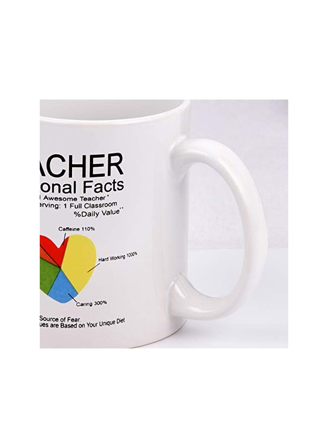 S-TOP Coffee Mug Teacher Nutritional Facts Teacher Appreciation Gift Coffee Mug Tea Cup Appreciation Gifts for Women Teacher Funny Coffee Mug. - Image 4