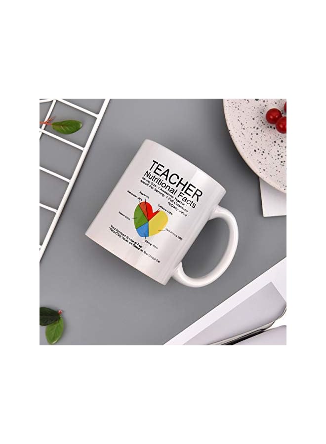 S-TOP Coffee Mug Teacher Nutritional Facts Teacher Appreciation Gift Coffee Mug Tea Cup Appreciation Gifts for Women Teacher Funny Coffee Mug. - Image 2