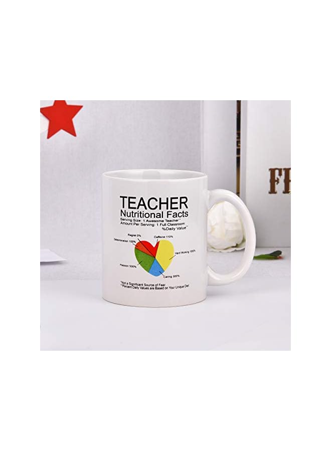 S-TOP Coffee Mug Teacher Nutritional Facts Teacher Appreciation Gift Coffee Mug Tea Cup Appreciation Gifts for Women Teacher Funny Coffee Mug. - Image 3