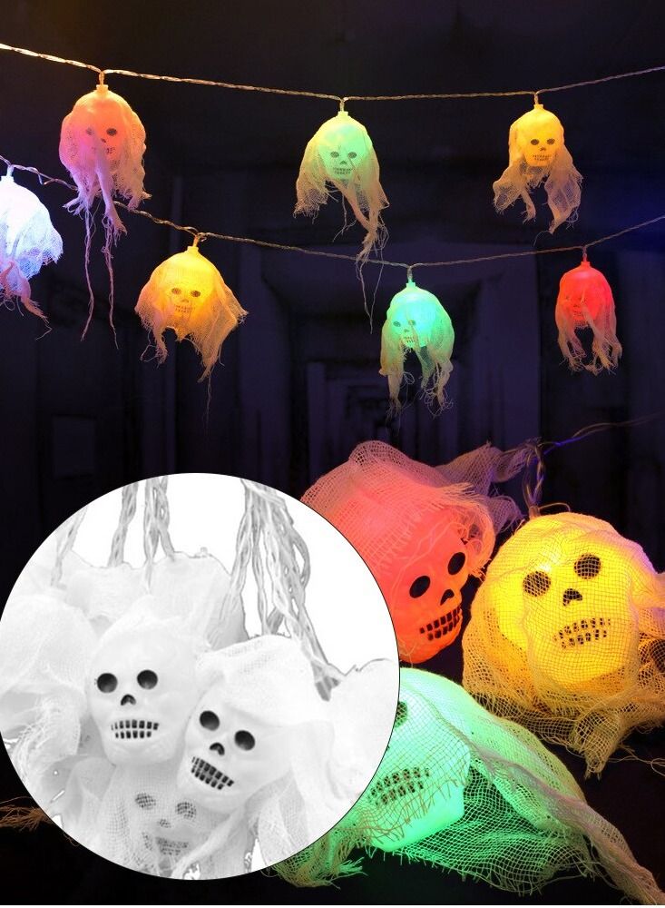 Salla Halloween Ghost LED String Lights Multi-Colour 165cm - Image 4