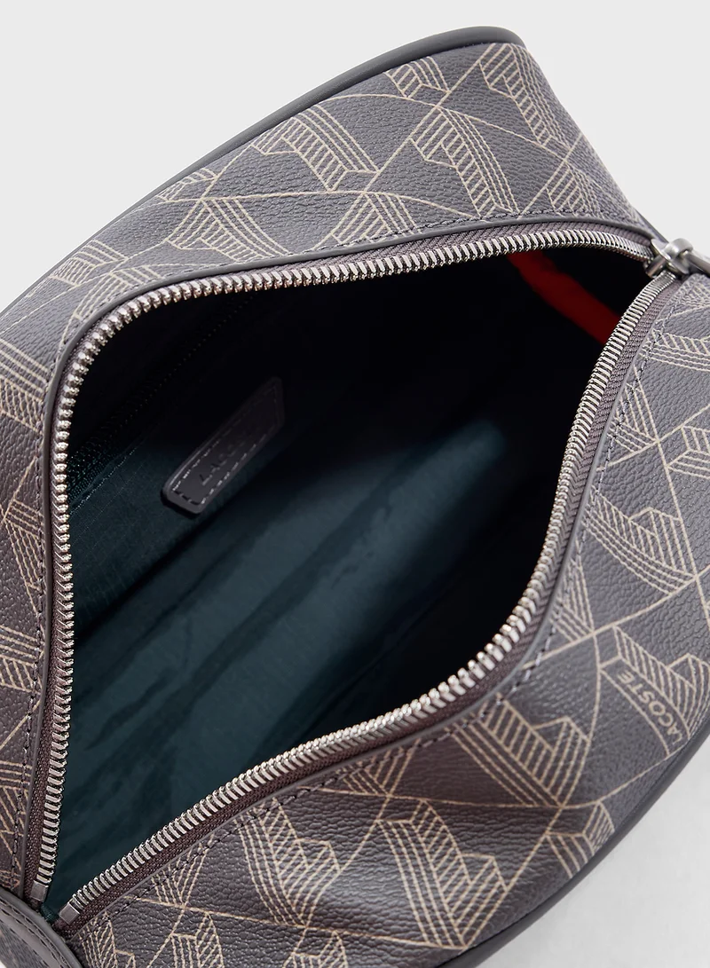 LACOSTE Logo Zip Over Toiletry Bag