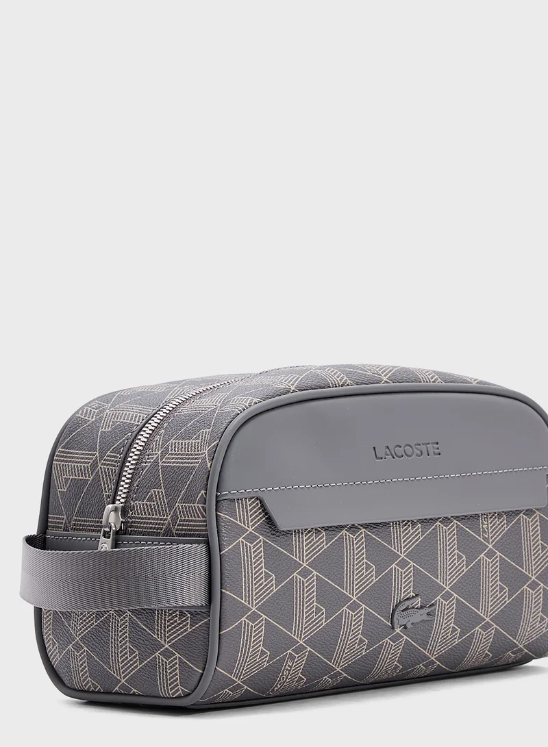 LACOSTE Logo Zip Over Toiletry Bag