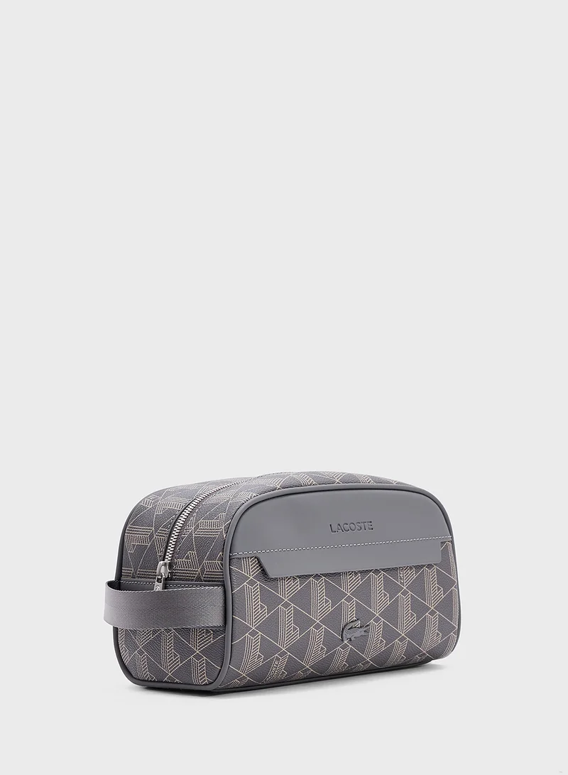 LACOSTE Logo Zip Over Toiletry Bag