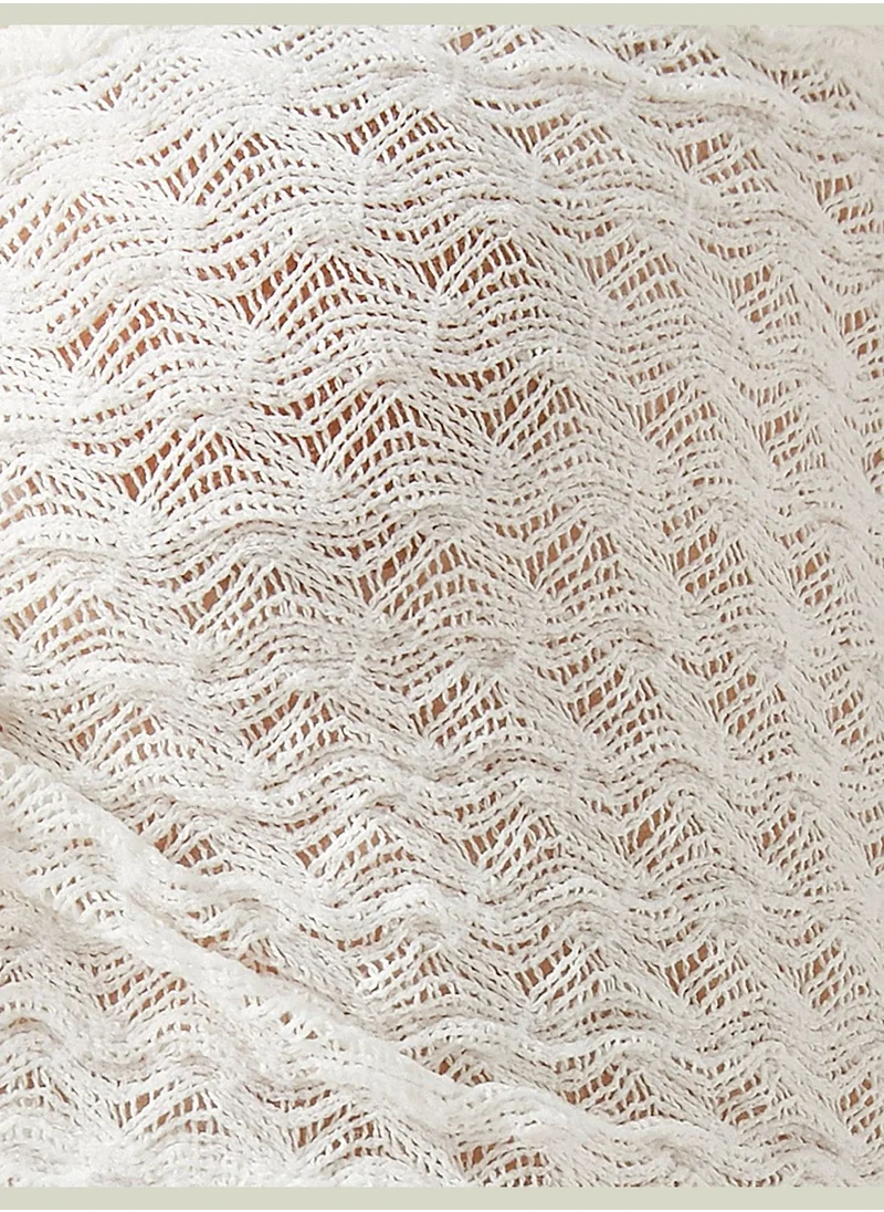 KOTON Strapless Crop Blouse Tie Detail