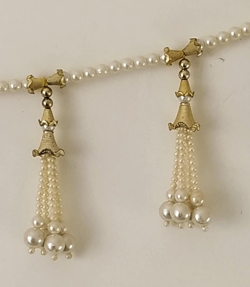 CANVASS Traditional White Gold Zula Pearl Beads Handmade Door HangingBandarwalToran for Door Traditional Bandarwal for Door 1 Meter Length Multicolour Medium - Image 4